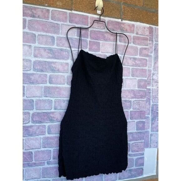 isalis textured mini black dress size medium - Picture 2 of 9